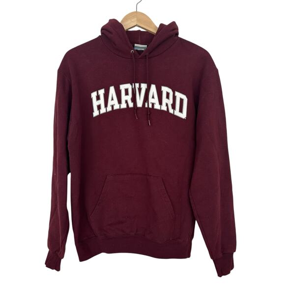 Champion Eco Fleece Maroon Harvard College Hoodie Sz M - Picture 1 of 4